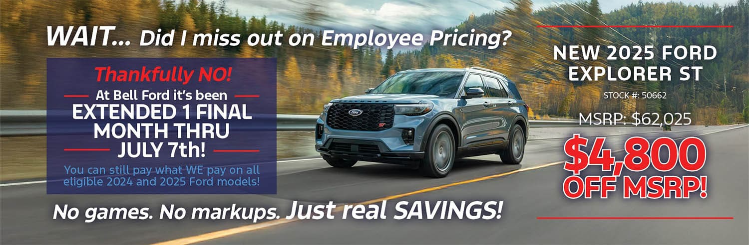 Employee Pricing Extended Thru July 7th